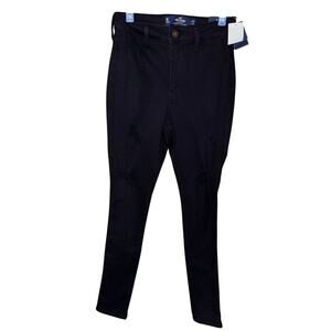 Hollister teen high-rise curvy Jean leggings black distressed NWT size 0S 24/26